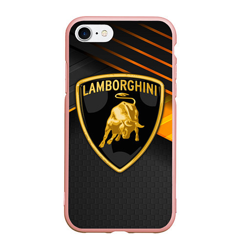 Чехол iPhone 7/8 матовый Lamborghini / 3D-Светло-розовый – фото 1