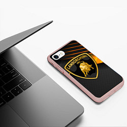 Чехол iPhone 7/8 матовый Lamborghini, цвет: 3D-светло-розовый — фото 2