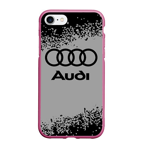 Чехол iPhone 7/8 матовый AUDI АУДИ / 3D-Малиновый – фото 1