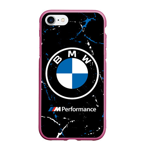 Чехол iPhone 7/8 матовый BMW БМВ / 3D-Малиновый – фото 1