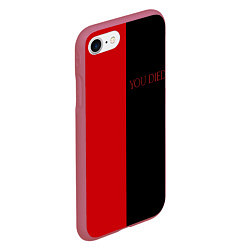 Чехол iPhone 7/8 матовый YOU DIED, цвет: 3D-малиновый — фото 2