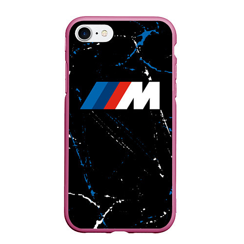 Чехол iPhone 7/8 матовый BMW БМВ / 3D-Малиновый – фото 1