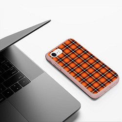 Чехол iPhone 7/8 матовый Шотландская клетка, цвет: 3D-светло-розовый — фото 2