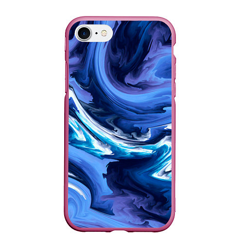 Чехол iPhone 7/8 матовый Абстрактные волны / 3D-Малиновый – фото 1