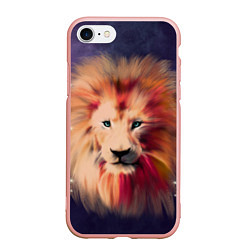Чехол iPhone 7/8 матовый Звездный Лев, цвет: 3D-светло-розовый