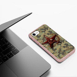 Чехол iPhone 7/8 матовый Советская звезда, цвет: 3D-светло-розовый — фото 2