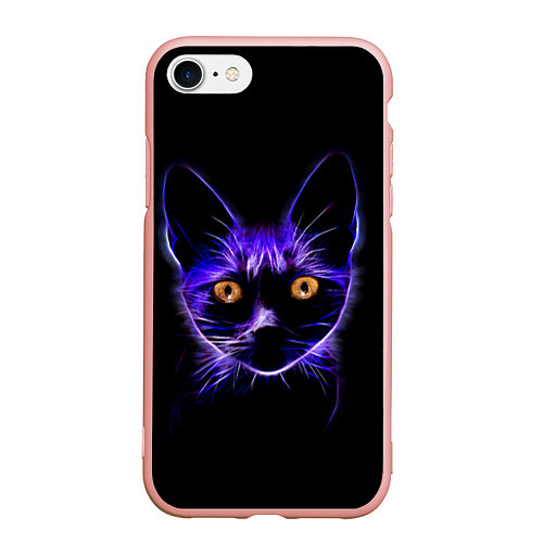 Чехол iPhone 7/8 матовый Дикая кошка / 3D-Светло-розовый – фото 1