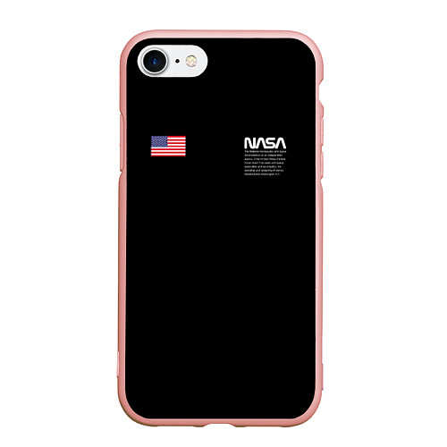 Чехол iPhone 7/8 матовый NASA / 3D-Светло-розовый – фото 1