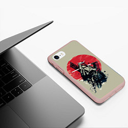 Чехол iPhone 7/8 матовый Samurai man, цвет: 3D-светло-розовый — фото 2