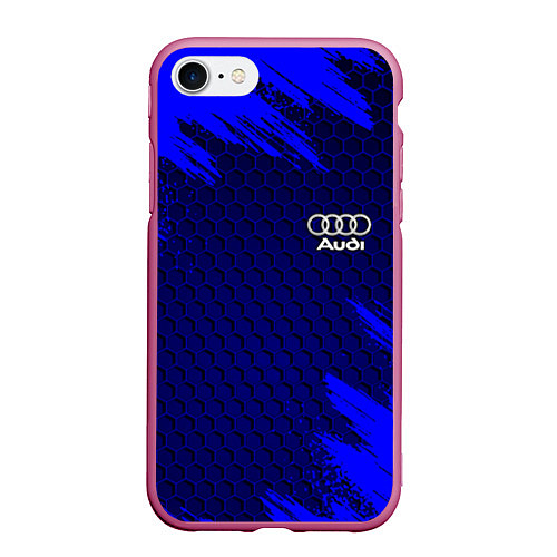 Чехол iPhone 7/8 матовый AUDI / 3D-Малиновый – фото 1