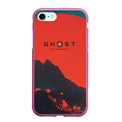 Чехол iPhone 7/8 матовый Ghost of Tsushima, цвет: 3D-малиновый