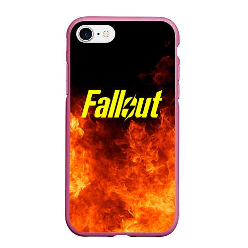 Чехол iPhone 7/8 матовый FALLOUT ФЭЛЛАУТ / 3D-Малиновый – фото 1