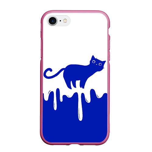 Чехол iPhone 7/8 матовый Milk Cat / 3D-Малиновый – фото 1