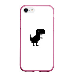Чехол iPhone 7/8 матовый Google динозаврик, цвет: 3D-малиновый
