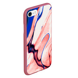Чехол iPhone 7/8 матовый Fluid art, цвет: 3D-малиновый — фото 2