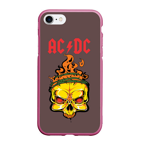 Чехол iPhone 7/8 матовый ACDC / 3D-Малиновый – фото 1