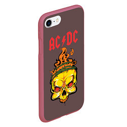 Чехол iPhone 7/8 матовый ACDC, цвет: 3D-малиновый — фото 2