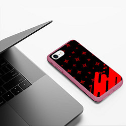 Чехол iPhone 7/8 матовый METALLICA МЕТАЛЛИКА, цвет: 3D-малиновый — фото 2