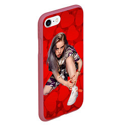 Чехол iPhone 7/8 матовый Billie Eilish Билли Айлиш, цвет: 3D-малиновый — фото 2