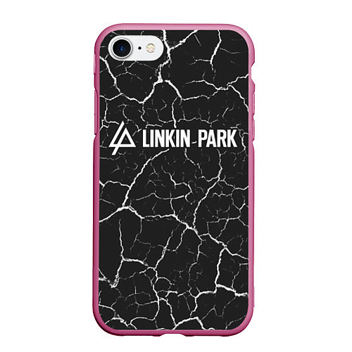 Чехол iPhone 7/8 матовый LINKIN PARK ЛИНКИН ПАРК / 3D-Малиновый – фото 1