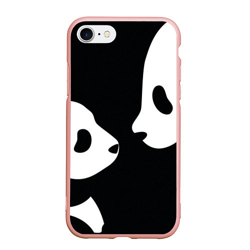 Чехол iPhone 7/8 матовый Panda / 3D-Светло-розовый – фото 1