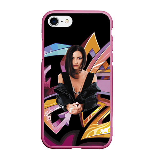 Чехол iPhone 7/8 матовый Supergirl / 3D-Малиновый – фото 1