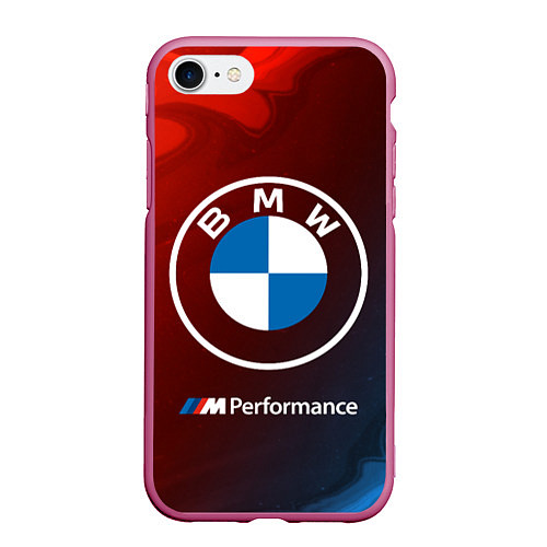 Чехол iPhone 7/8 матовый BMW БМВ / 3D-Малиновый – фото 1
