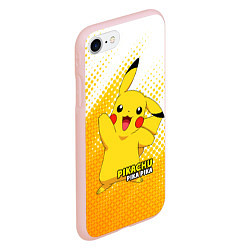 Чехол iPhone 7/8 матовый Pikachu Pika Pika, цвет: 3D-светло-розовый — фото 2