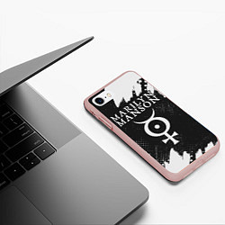 Чехол iPhone 7/8 матовый MARILYN MANSON М МЭНСОН, цвет: 3D-светло-розовый — фото 2