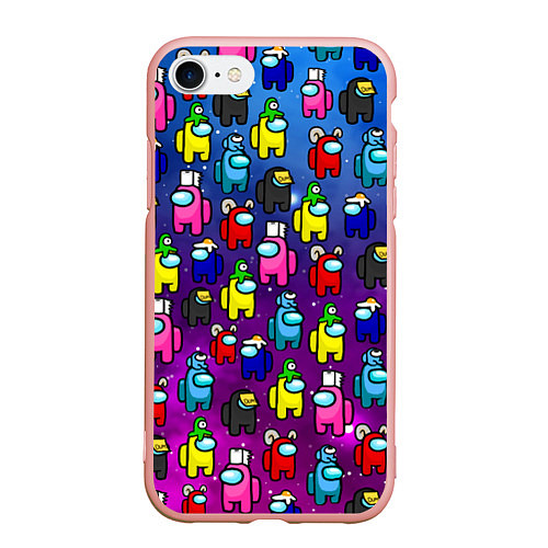 Чехол iPhone 7/8 матовый AMONG US / 3D-Светло-розовый – фото 1