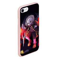 Чехол iPhone 7/8 матовый UNDERTALE, цвет: 3D-светло-розовый — фото 2