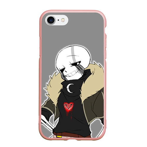 Чехол iPhone 7/8 матовый UNDERTALE / 3D-Светло-розовый – фото 1