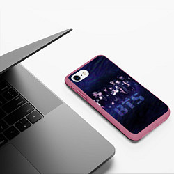 Чехол iPhone 7/8 матовый BTS БТС бойбенд, цвет: 3D-малиновый — фото 2
