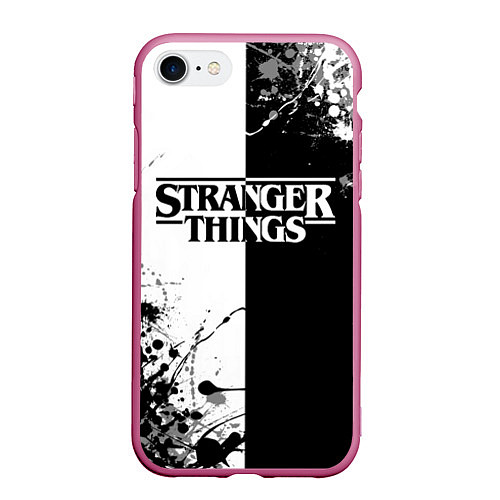 Чехол iPhone 7/8 матовый Stranger Things / 3D-Малиновый – фото 1