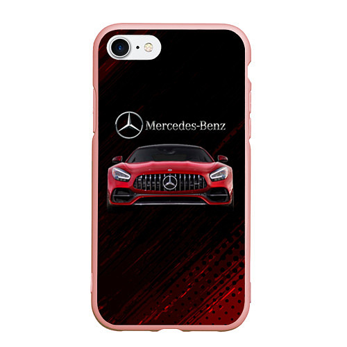 Чехол iPhone 7/8 матовый Mercedes Benz AMG / 3D-Светло-розовый – фото 1