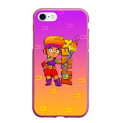 Чехол iPhone 7/8 матовый Brawl Stars Amber, цвет: 3D-малиновый