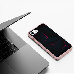 Чехол iPhone 7/8 матовый Тетраэдр, цвет: 3D-светло-розовый — фото 2