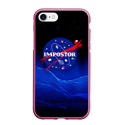 Чехол iPhone 7/8 матовый IMPOSTOR NASA, цвет: 3D-малиновый