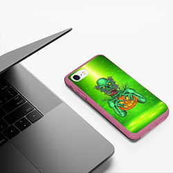 Чехол iPhone 7/8 матовый Zombie, цвет: 3D-малиновый — фото 2