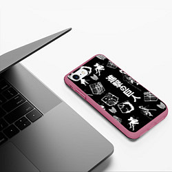 Чехол iPhone 7/8 матовый Атака на титанов, цвет: 3D-малиновый — фото 2