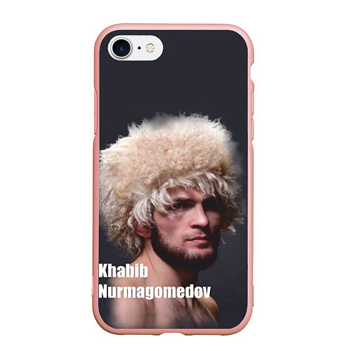 Чехол iPhone 7/8 матовый Хабиб Нурмагомедов / 3D-Светло-розовый – фото 1