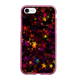 Чехол iPhone 7/8 матовый Stars, цвет: 3D-малиновый