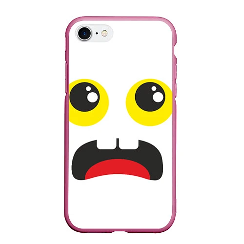 Чехол iPhone 7/8 матовый Испуганное лицо / 3D-Малиновый – фото 1