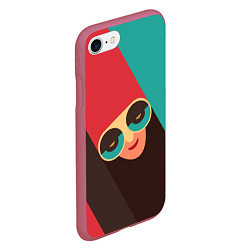 Чехол iPhone 7/8 матовый RETDO FACE, цвет: 3D-малиновый — фото 2