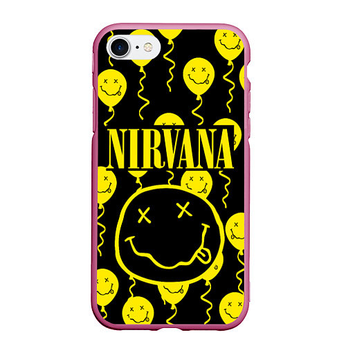 Чехол iPhone 7/8 матовый NIRVANA / 3D-Малиновый – фото 1