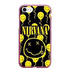 Чехол iPhone 7/8 матовый NIRVANA, цвет: 3D-малиновый