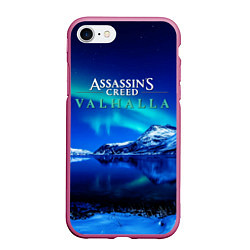 Чехол iPhone 7/8 матовый ASSASSINS CREED VALHALLA, цвет: 3D-малиновый