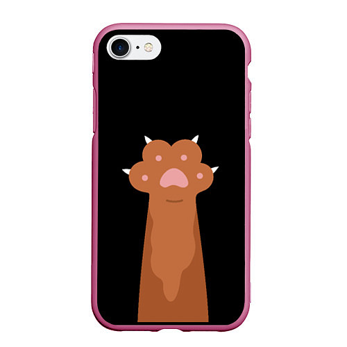 Чехол iPhone 7/8 матовый Лапа медведя / 3D-Малиновый – фото 1