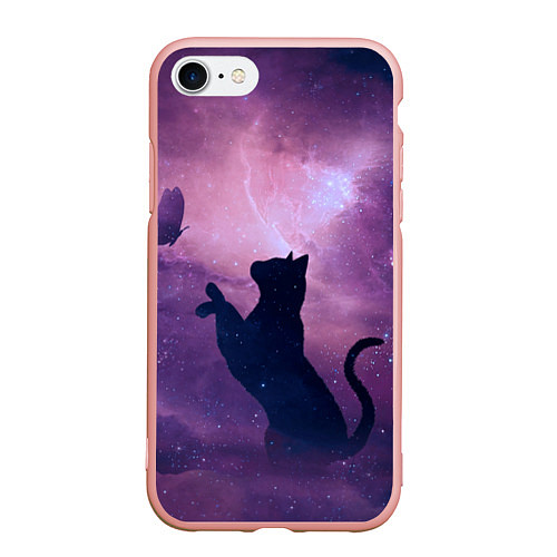 Чехол iPhone 7/8 матовый Star Cat / 3D-Светло-розовый – фото 1