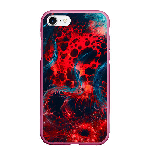 Чехол iPhone 7/8 матовый Гигантский космический монстр / 3D-Малиновый – фото 1